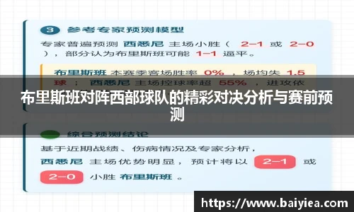 布里斯班对阵西部球队的精彩对决分析与赛前预测
